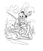 A coloring page of donald duck